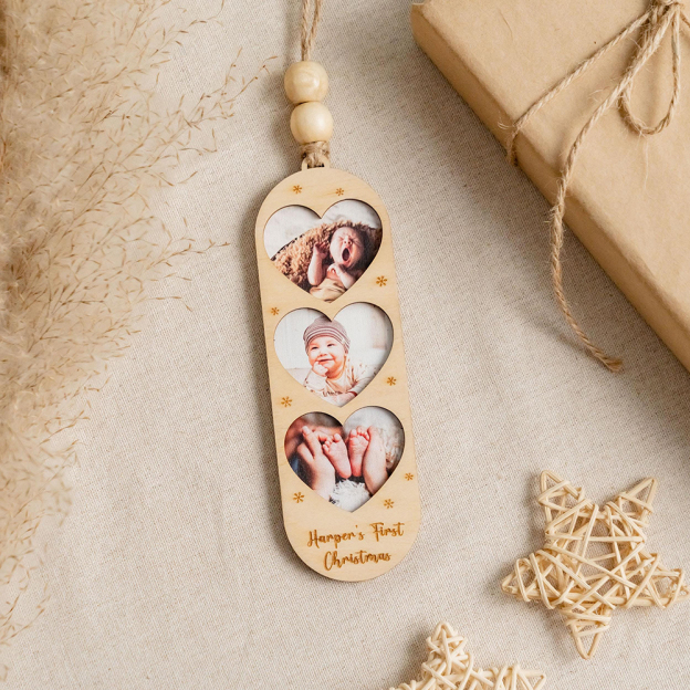 Personalized Wooden Christmas Photo Strip Ornaments | MCGift163