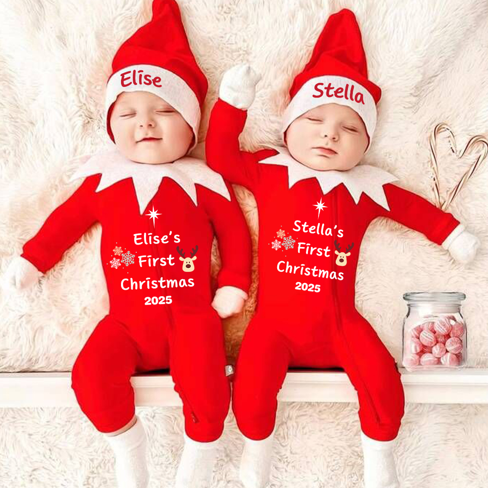 Personalized Christmas Newborn Prop Set Lovely Outfit | MCGift168
