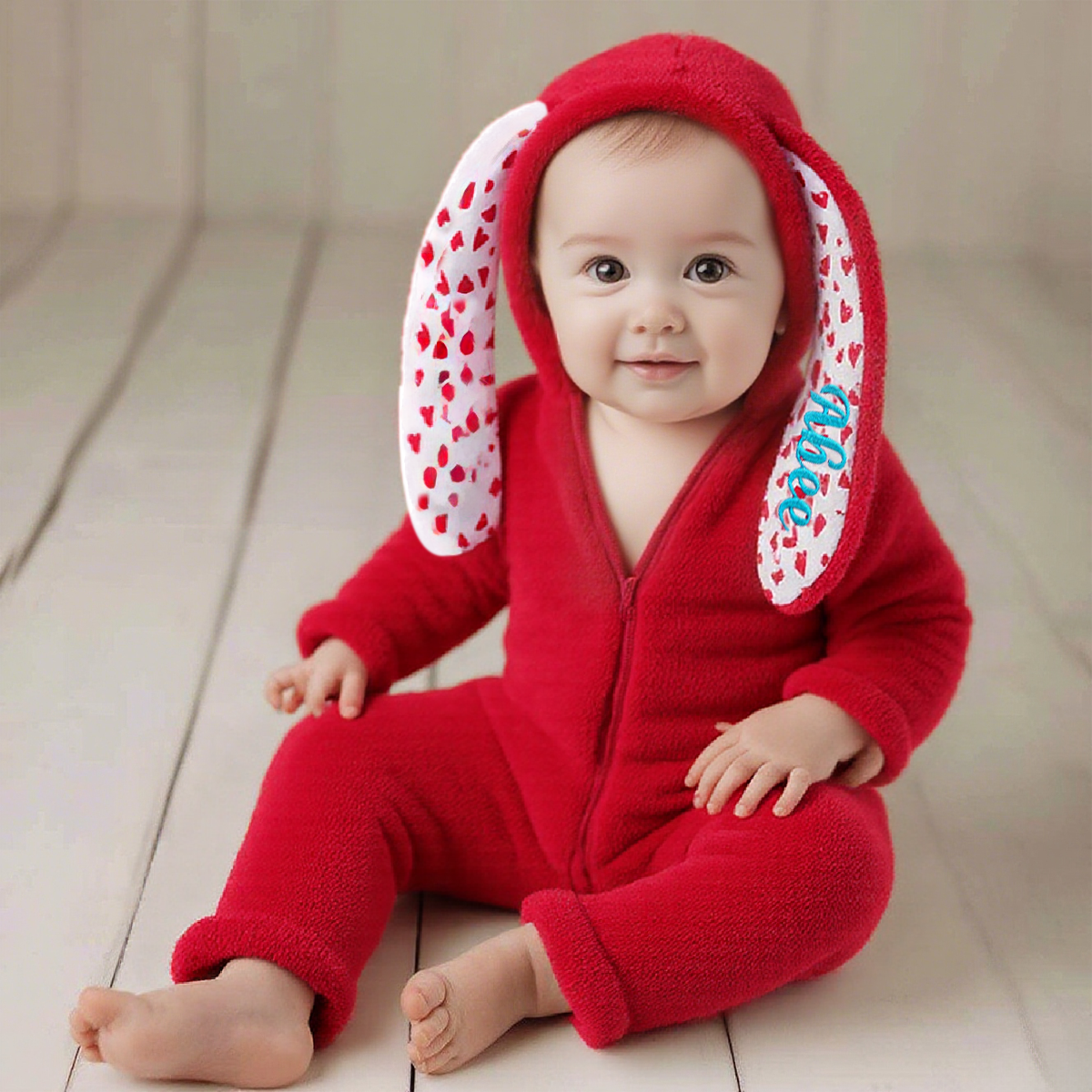 Personalized Lovely Baby Plush Bunny Romper | CWBaby317