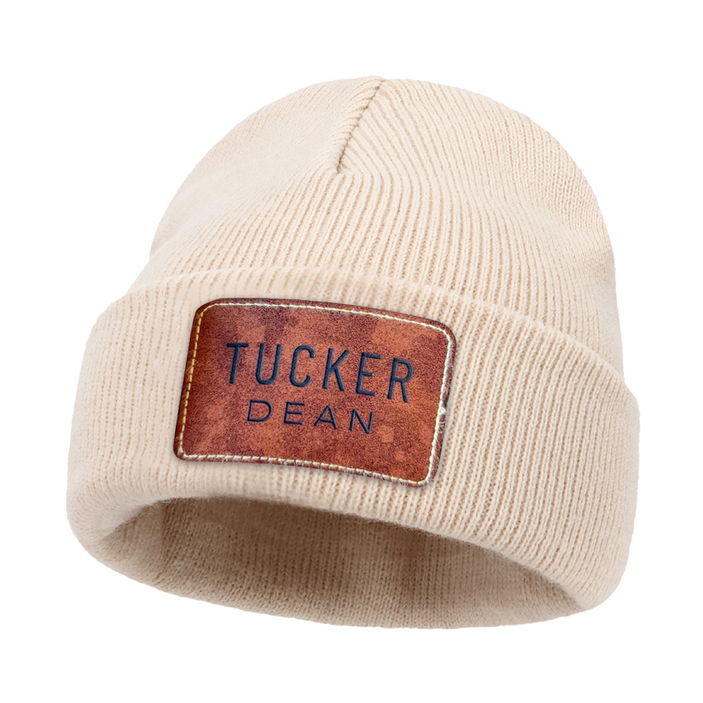 Personalized Classic Leather Patch Beanies For Kid & Adult | HSKid65