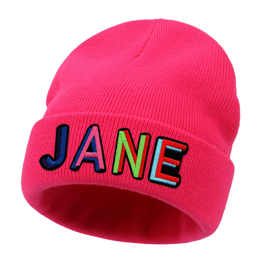 Personalized Leather Patch Kid & Adult Color Beanies