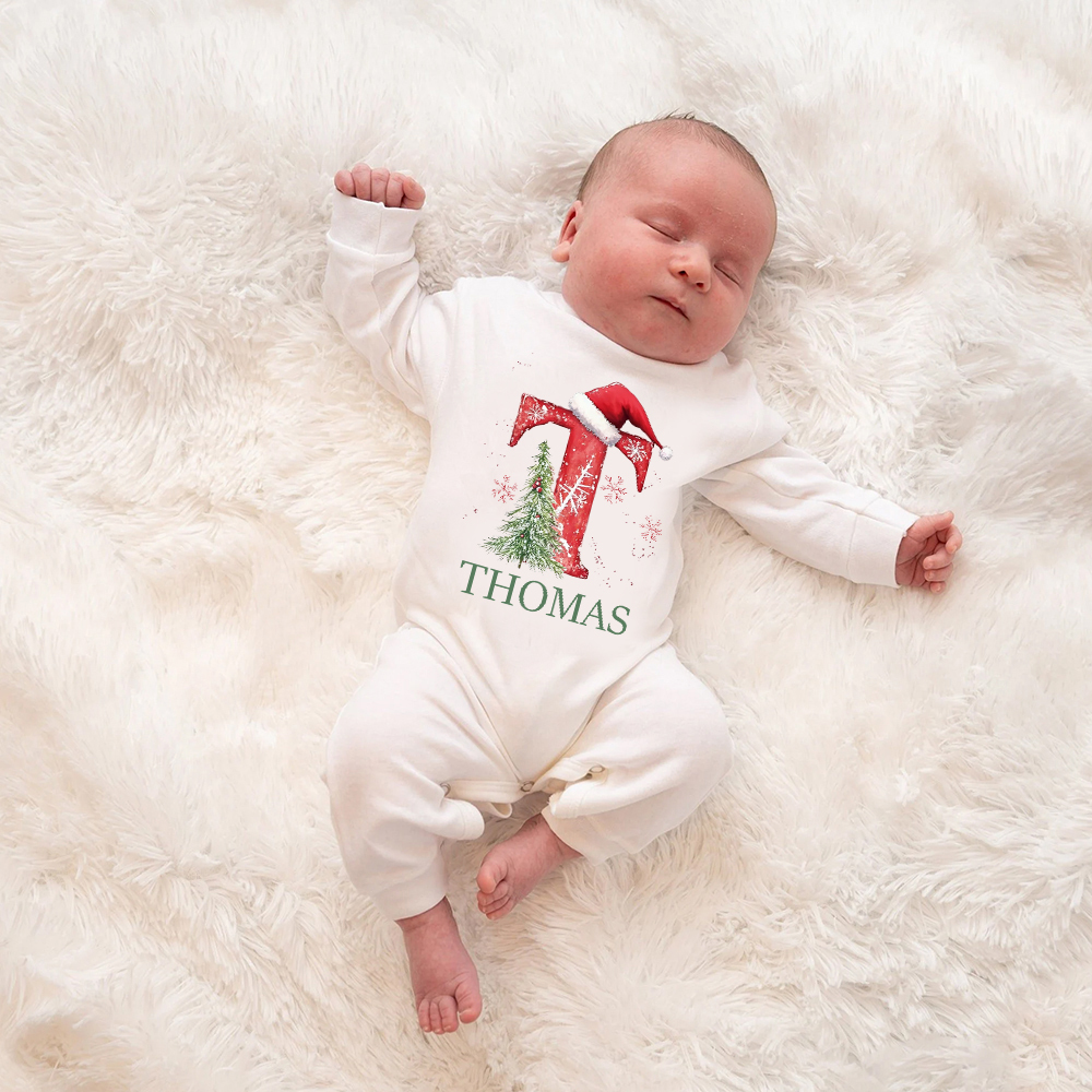 Personalized Baby 1st Christmas Romper and Hat Set | MCGift178