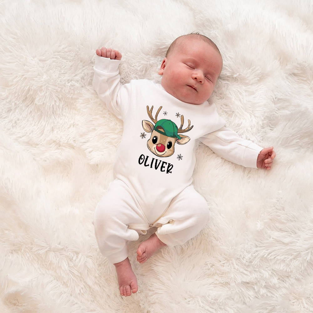 Personalized Baby 1st Christmas Romper and Hat Set | MCGift181