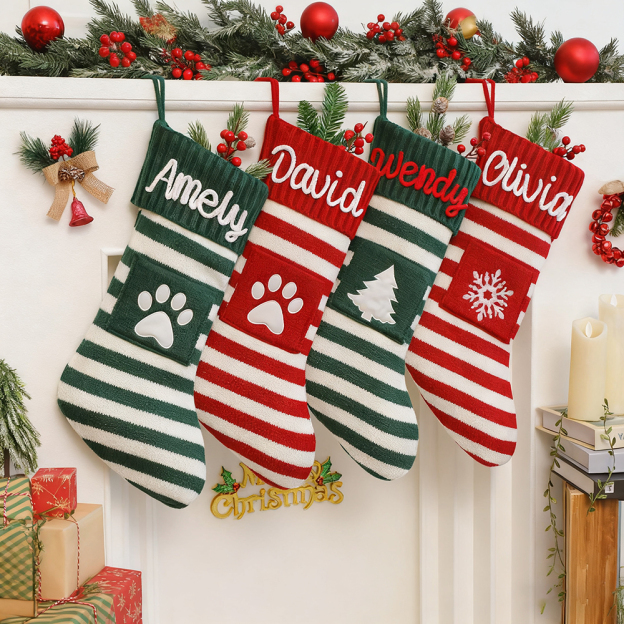 Personalized Hand Embroidered Christmas Decor Stocking | MCGift183