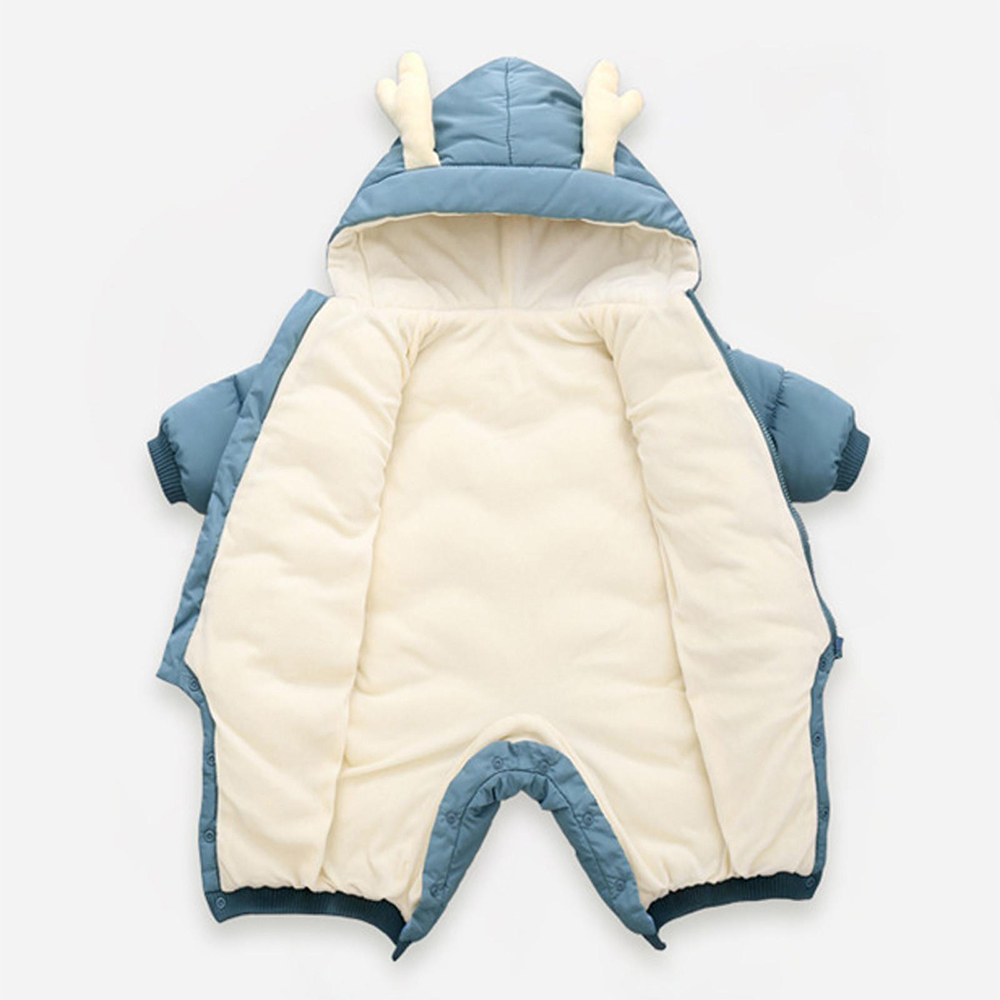 Personalized Baby Antler Lightweight Down Cotton Romper | CWBaby326