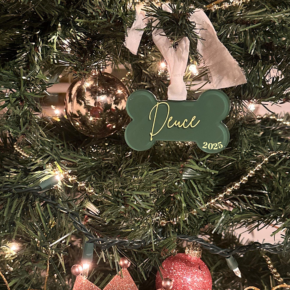 Personalized Pet Acrylic Christmas Bone Ornaments | MCGift184