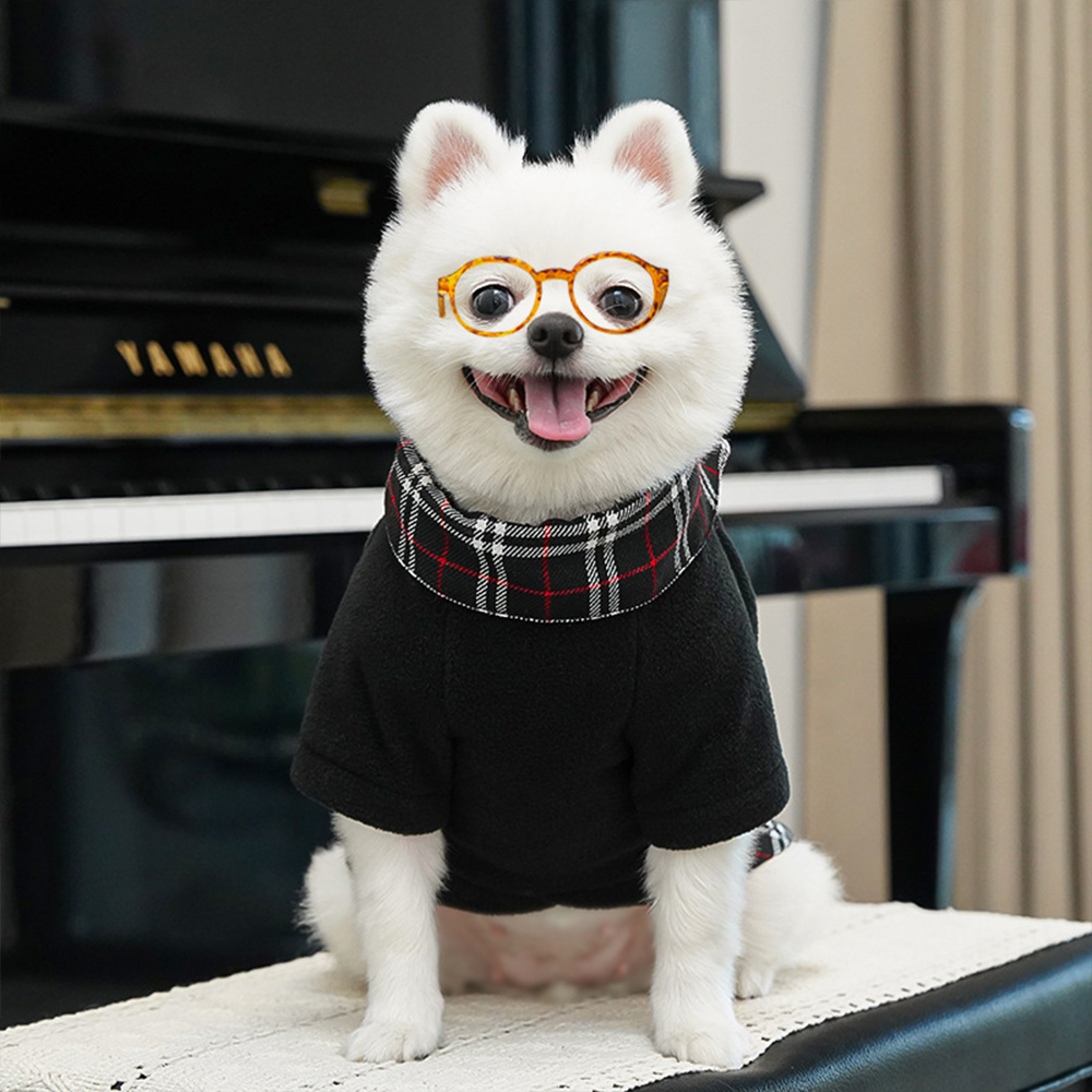 Personalized Pet Grid Collar Fleece Sweatshirt | BKPet244