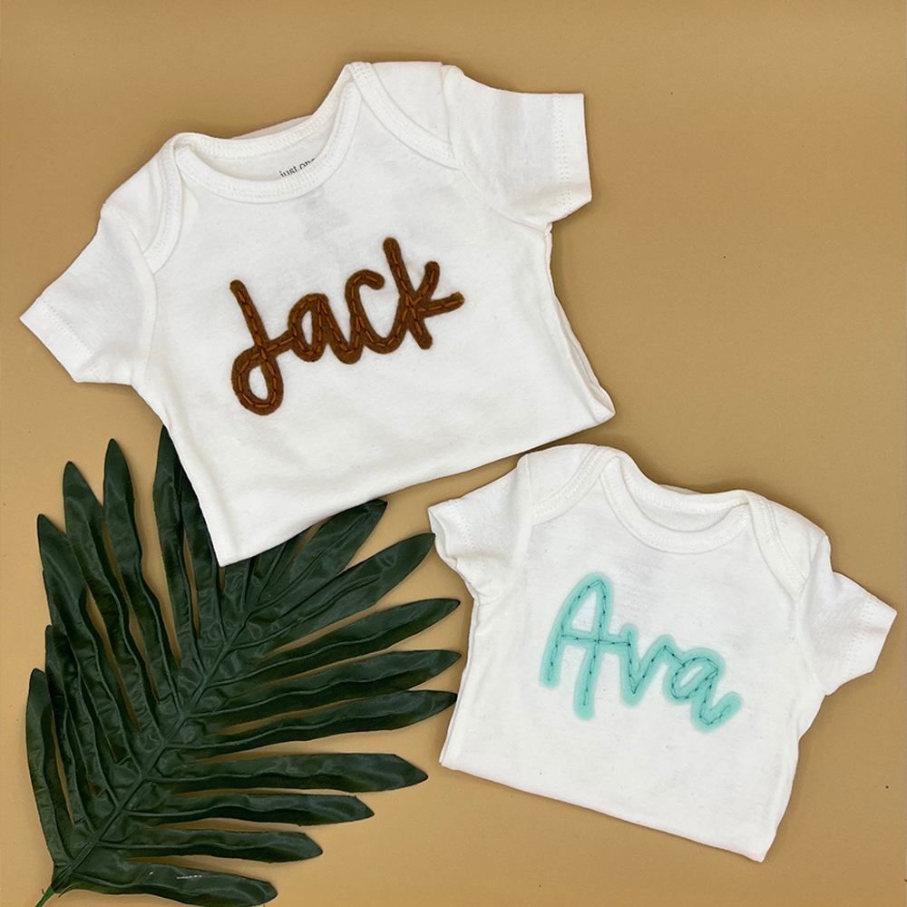 Personalized Hand-Embroidery Baby Cozy Soft Romper | inRomper27