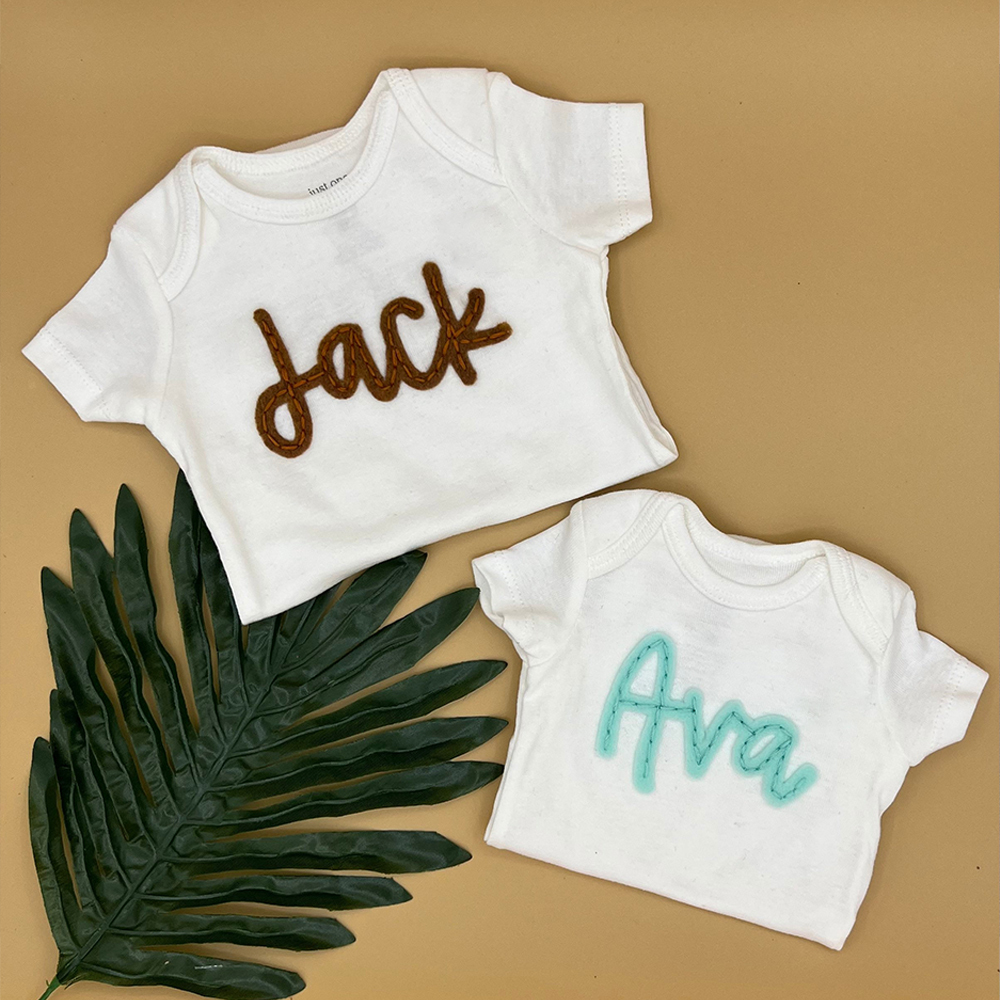 Personalized Hand-Embroidery Baby Cozy Soft Romper | inRomper27