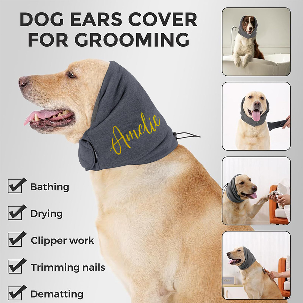 Personalized Embroidered Pet Anti-Fcrightened Soothing Headband | BKPet241