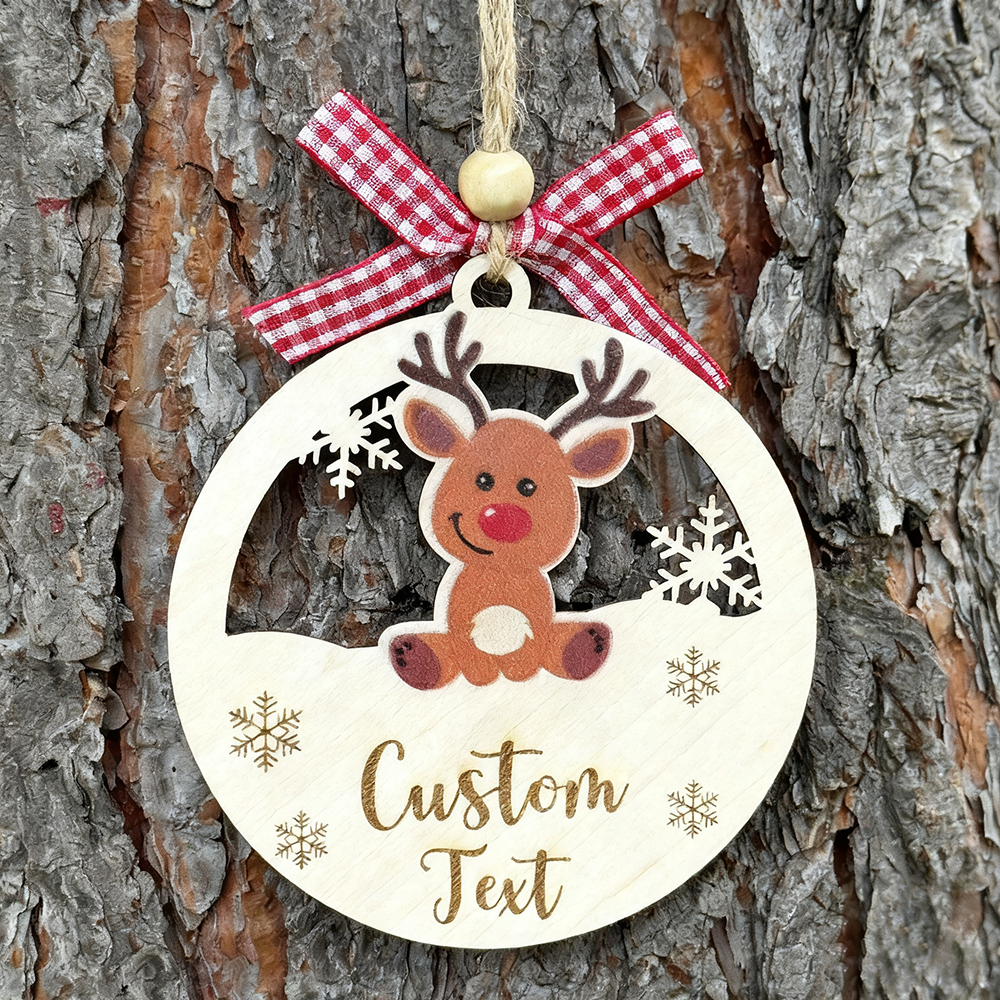 Personalized Wooden Christmas Reindeer Ornaments | MCGift188