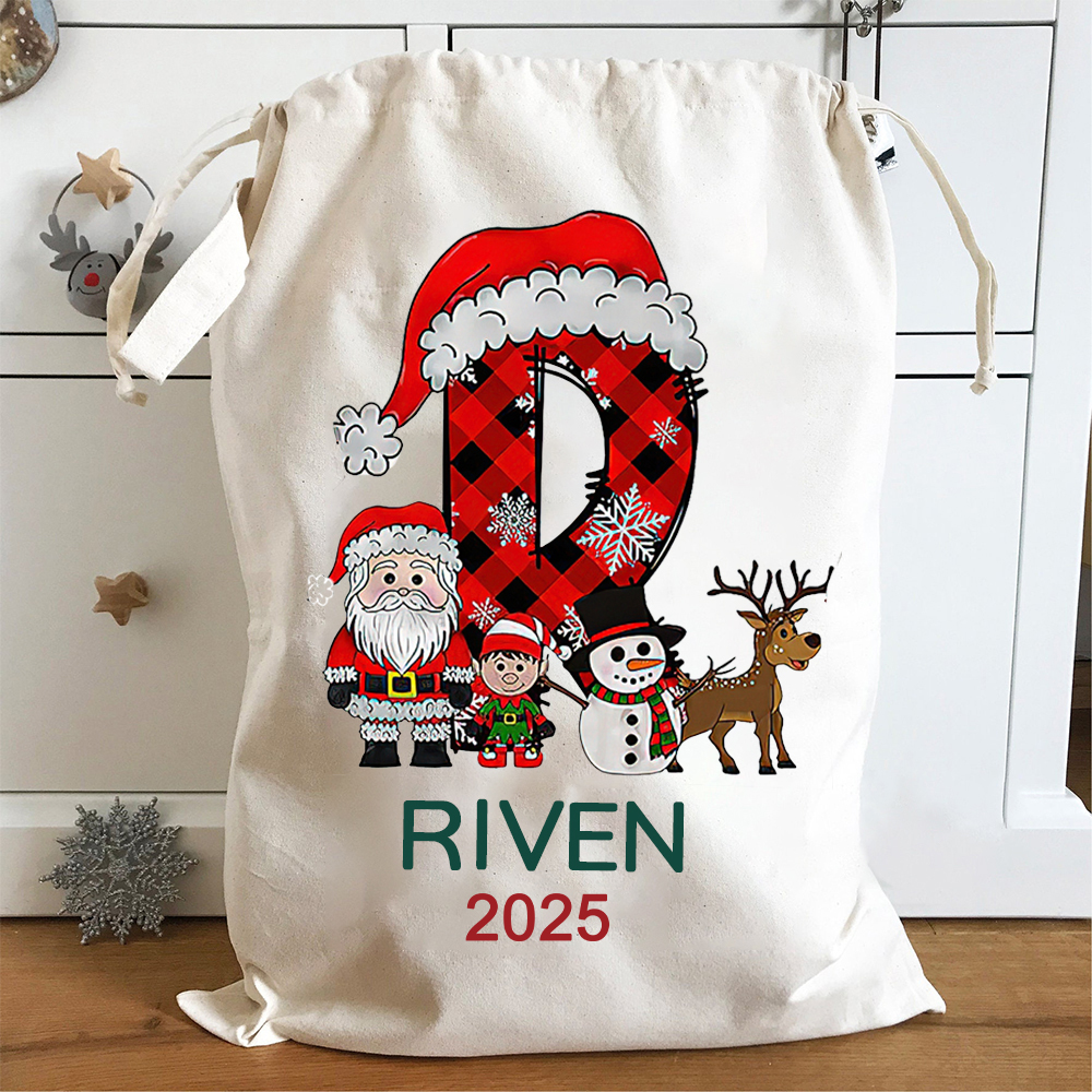 Personalized Name & Initial Christmas Gift Sack | MCGift61