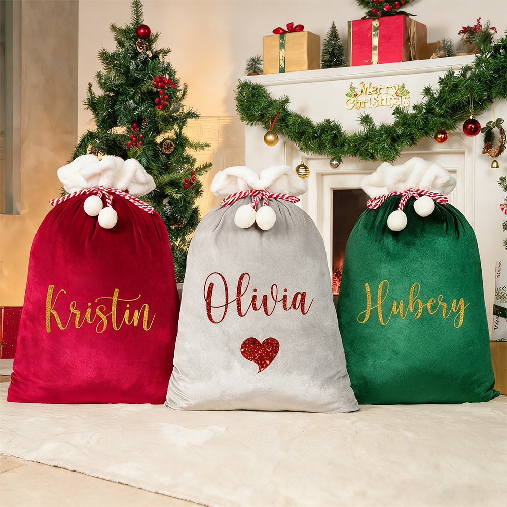 Personalized Large Christmas Velvet Santa Sack for Gifts | MCGift198