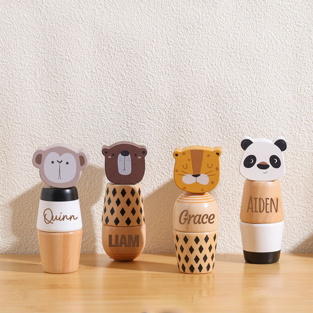 Personalized Wooden Animal Screw Jigsaw Exercises Toys | CWToy159