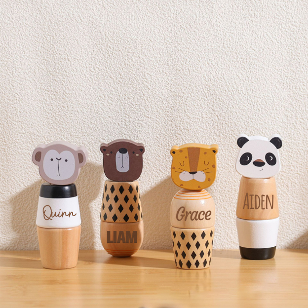 Personalized Wooden Animal Screw Jigsaw Exercises Toys | CWToy159