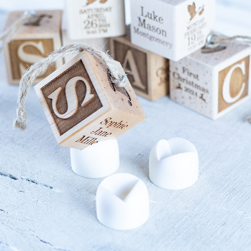 Personalized Wooden Baby First Christmas Block Ornament | MCGift200