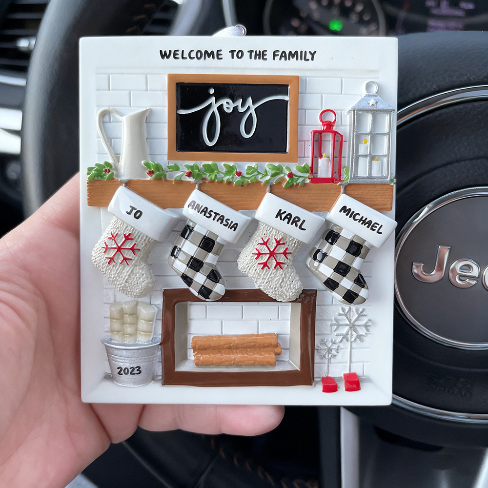 Personalised Fireplace Family Christmas Ornament | MCGift201