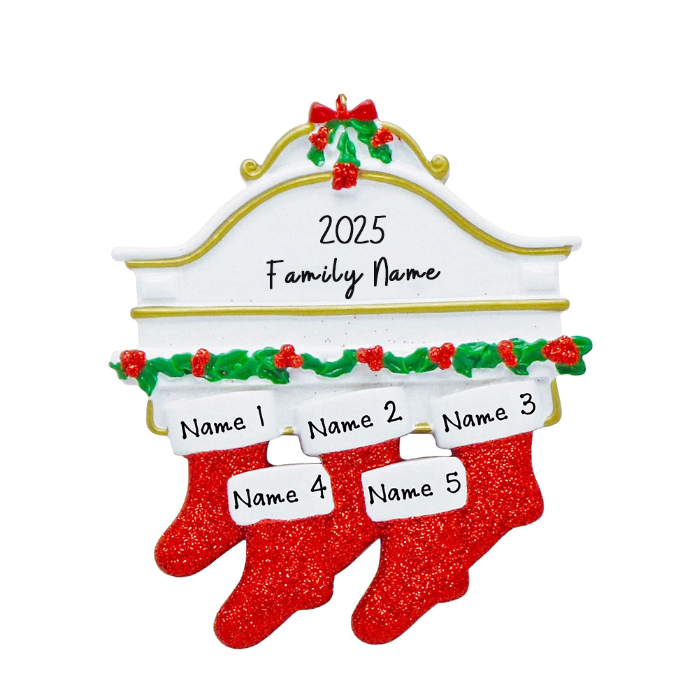 Personalised Stocking Family Christmas Ornament | MCGift204