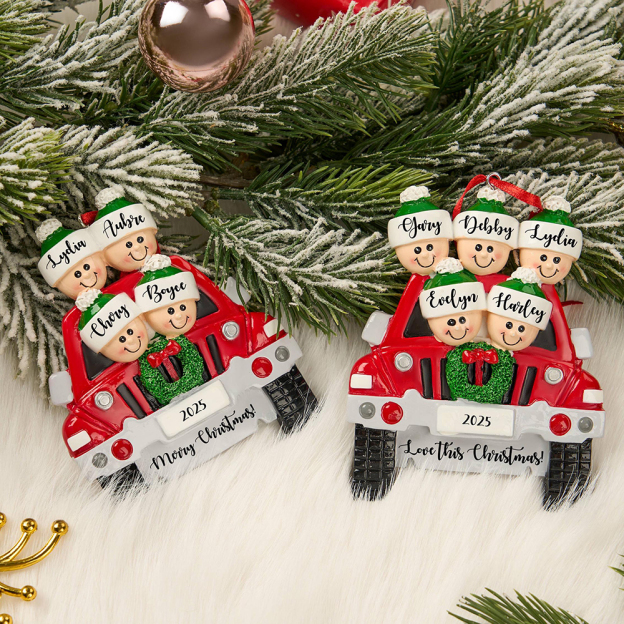 Personalised Car Family Christmas Ornament | MCGift206