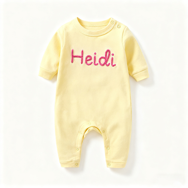 Personalized Hand Embroidered Baby Coming Home Romper | CWBaby337