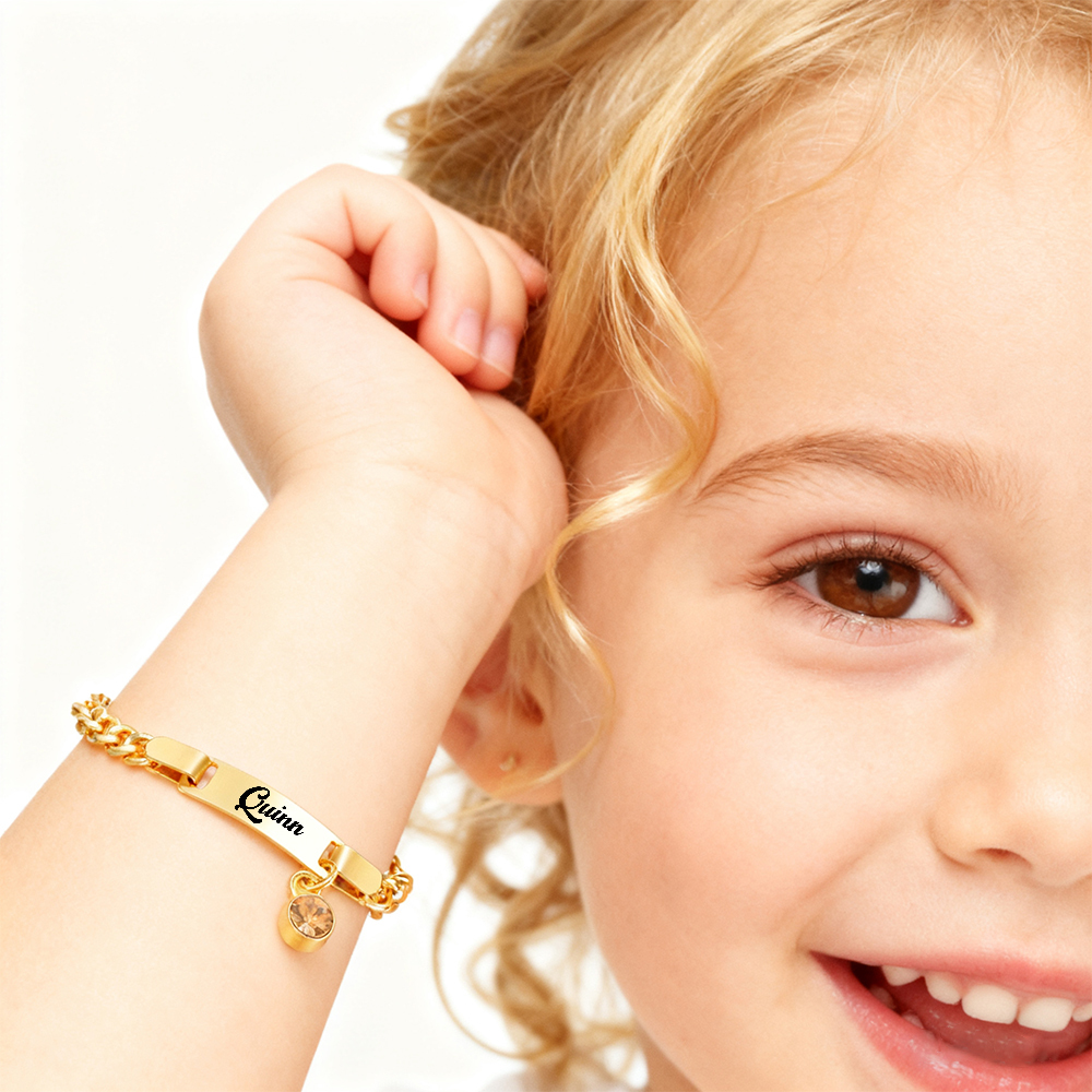 Personalized Baby Birthstone Bracelet | CWBeach338