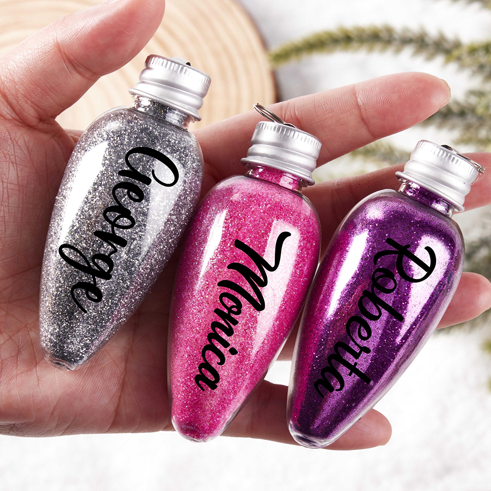 Personalised Glitter Lightbulb Special Christmas Ornament | MCGift212