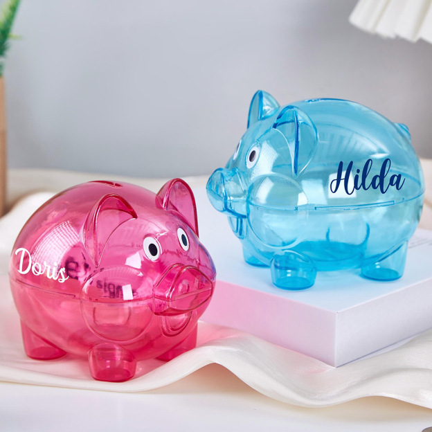 Personalized Kids Transparent Cute Piggy Bank | CWToy164