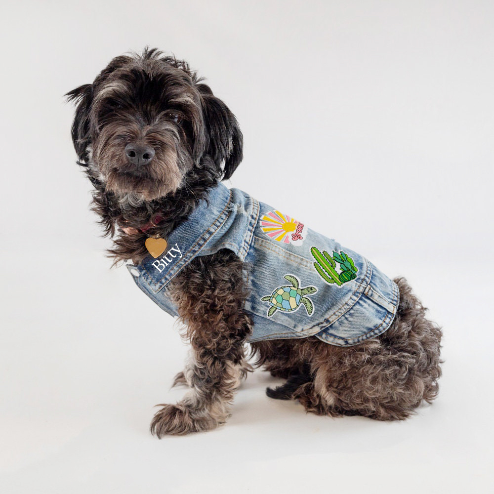 Personalized Hand Patch Pets Denim Jacket for Comfort and Unique | BKPet262