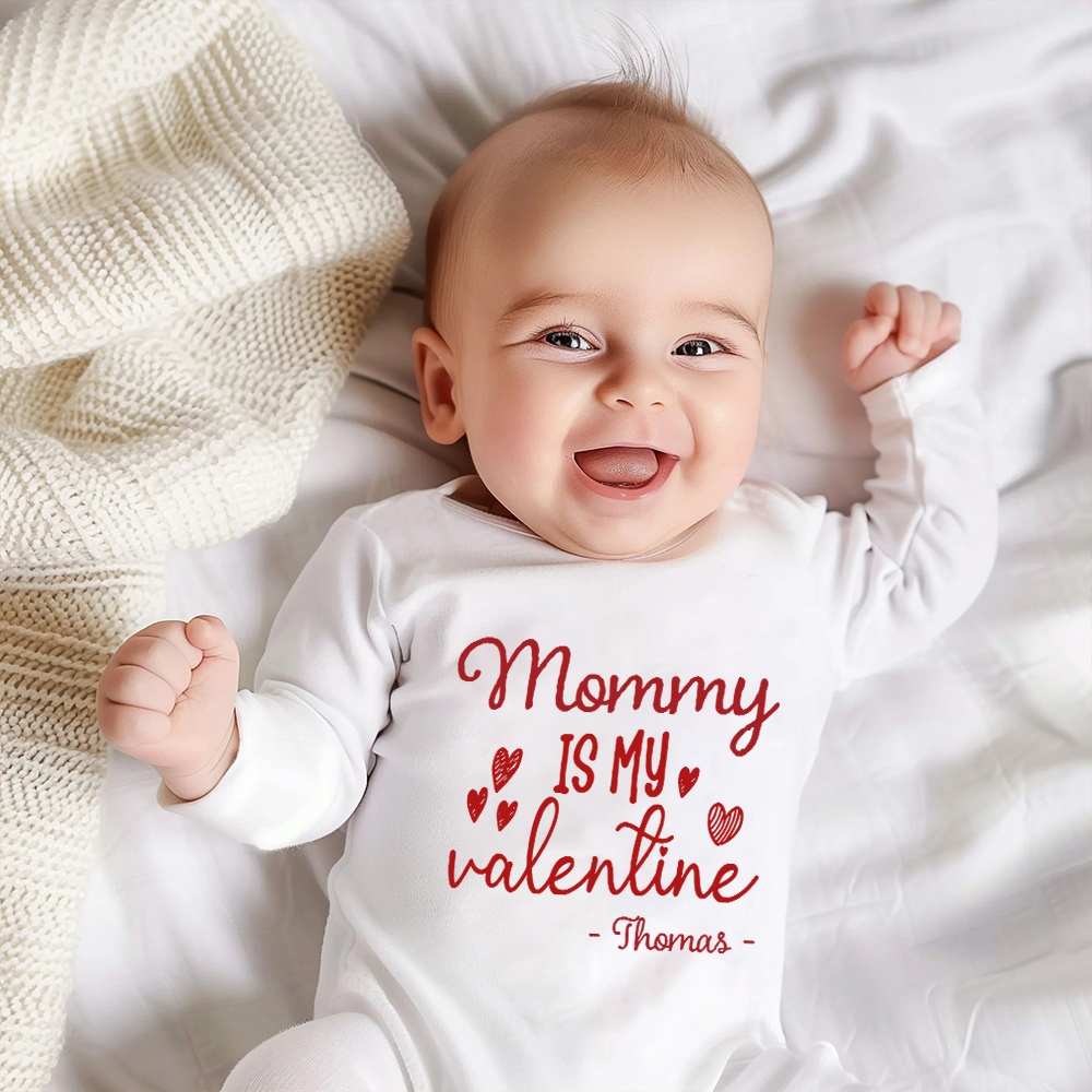 Personalized Baby First Valentine Romper and Hat Set | CWBaby377