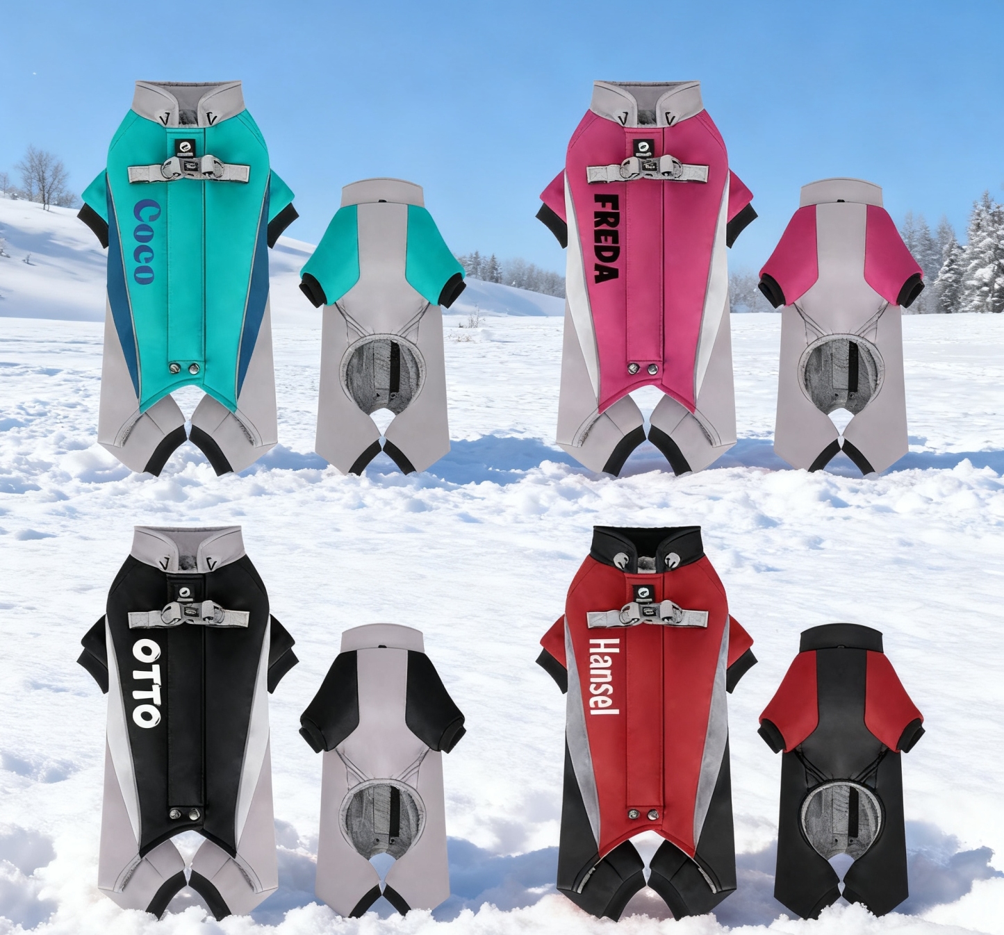 Personalized Pet Winter Warm Windproof Puffer Jacket | BKPet276