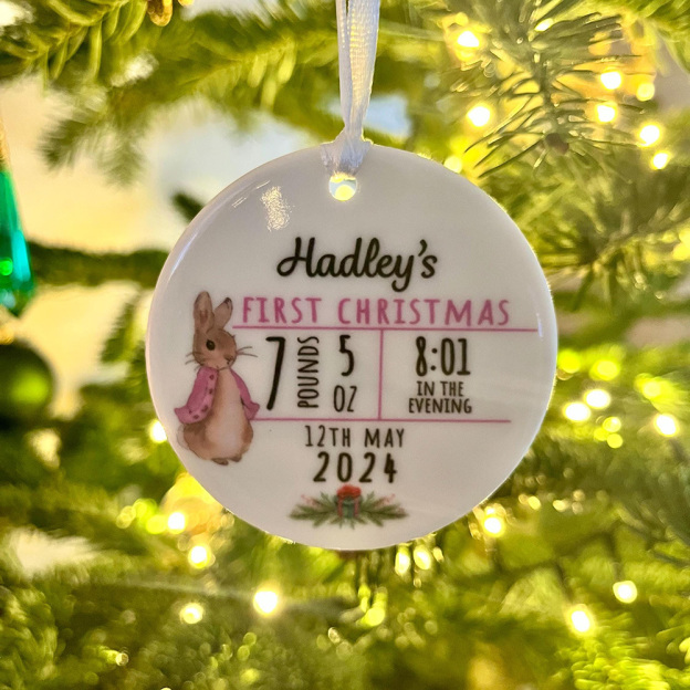 Personalized Baby First Christmas Ceramic Ornament | CWBaby378