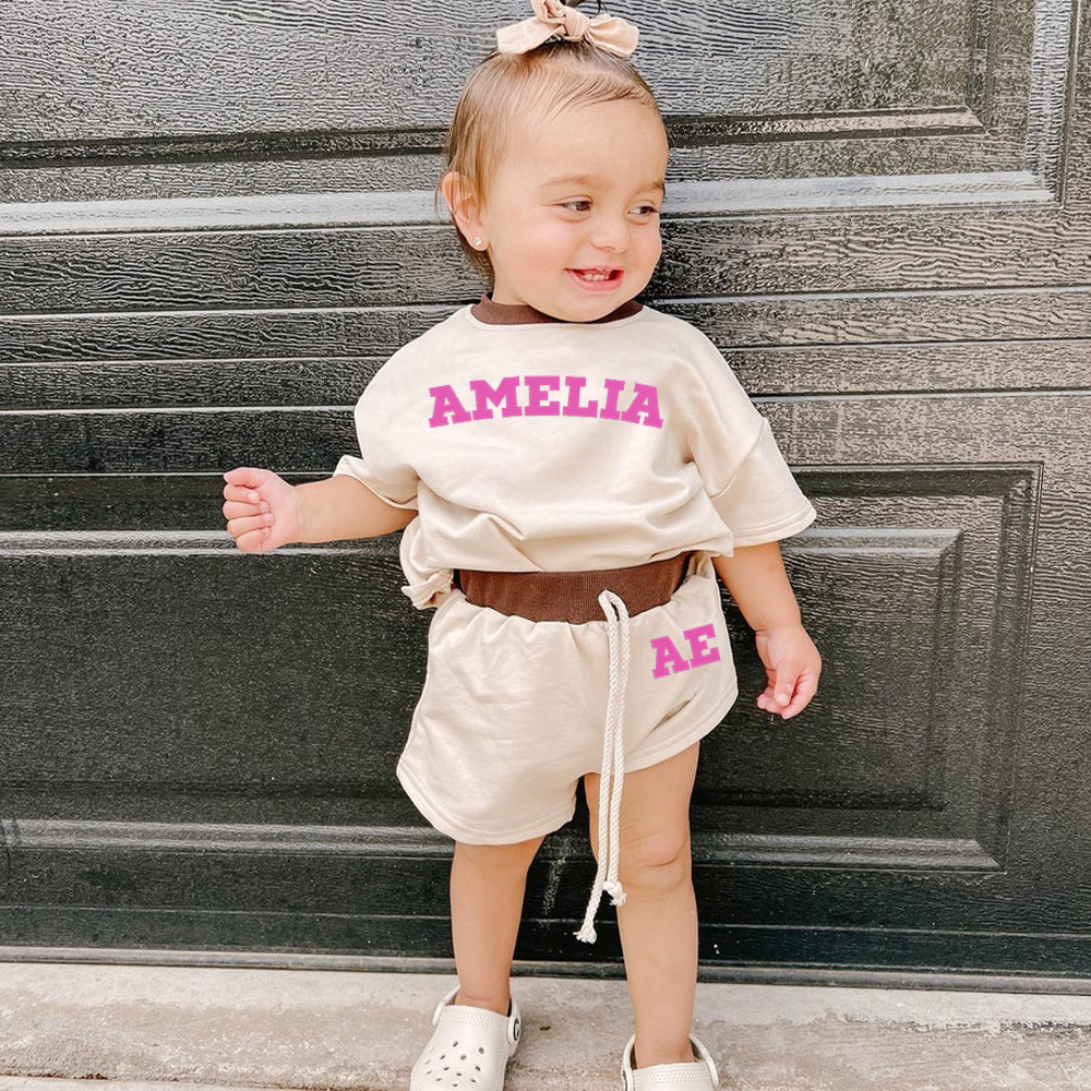 Personalized Embroidery Baby Cotton Cozy Soft Colourful Outfit Set | CWBaby380