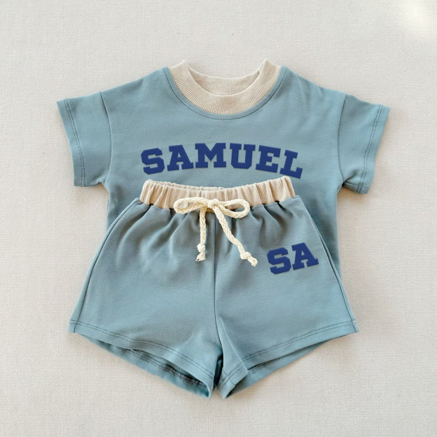 Personalized Embroidery Baby Cotton Cozy Soft Colourful Outfit Set | CWBaby380