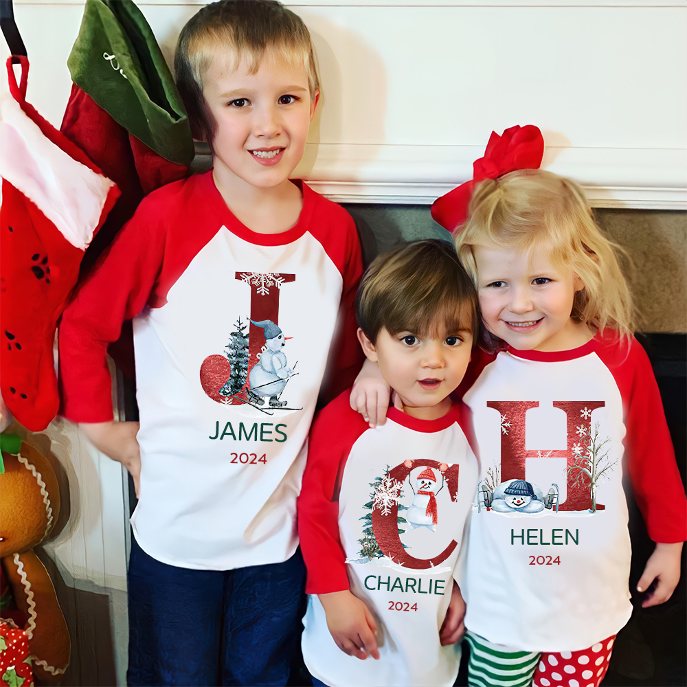Personalized Kid Initial Cozy Christmas Santa Sweatshirt | inSweatshirt71