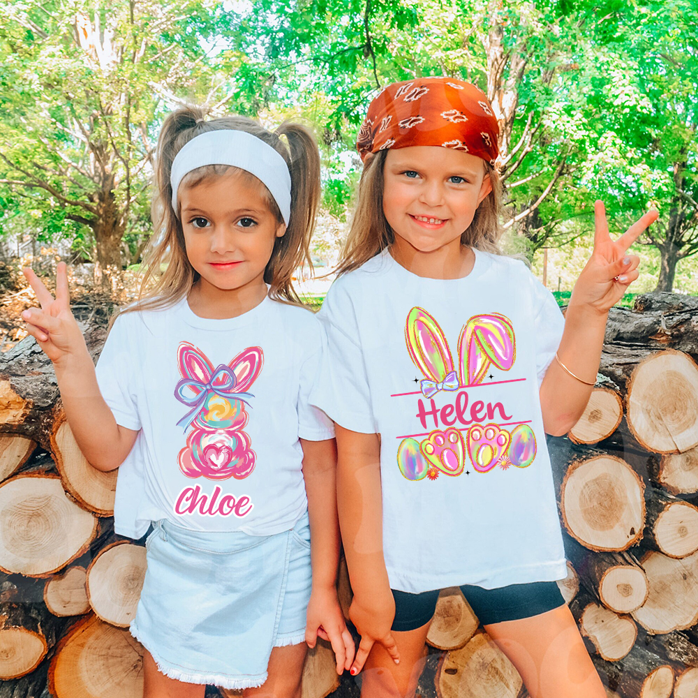 Personalized Kid Cozy Soft Easter Bunny T-Shirt | inTee13
