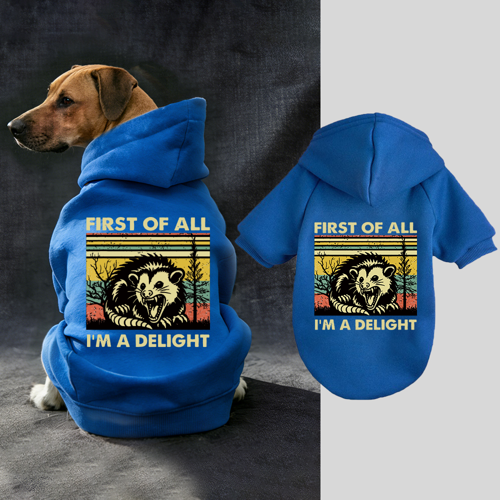 FIRST OF ALL I'M A DELIGHT Puppy Hoodie | BKPet331