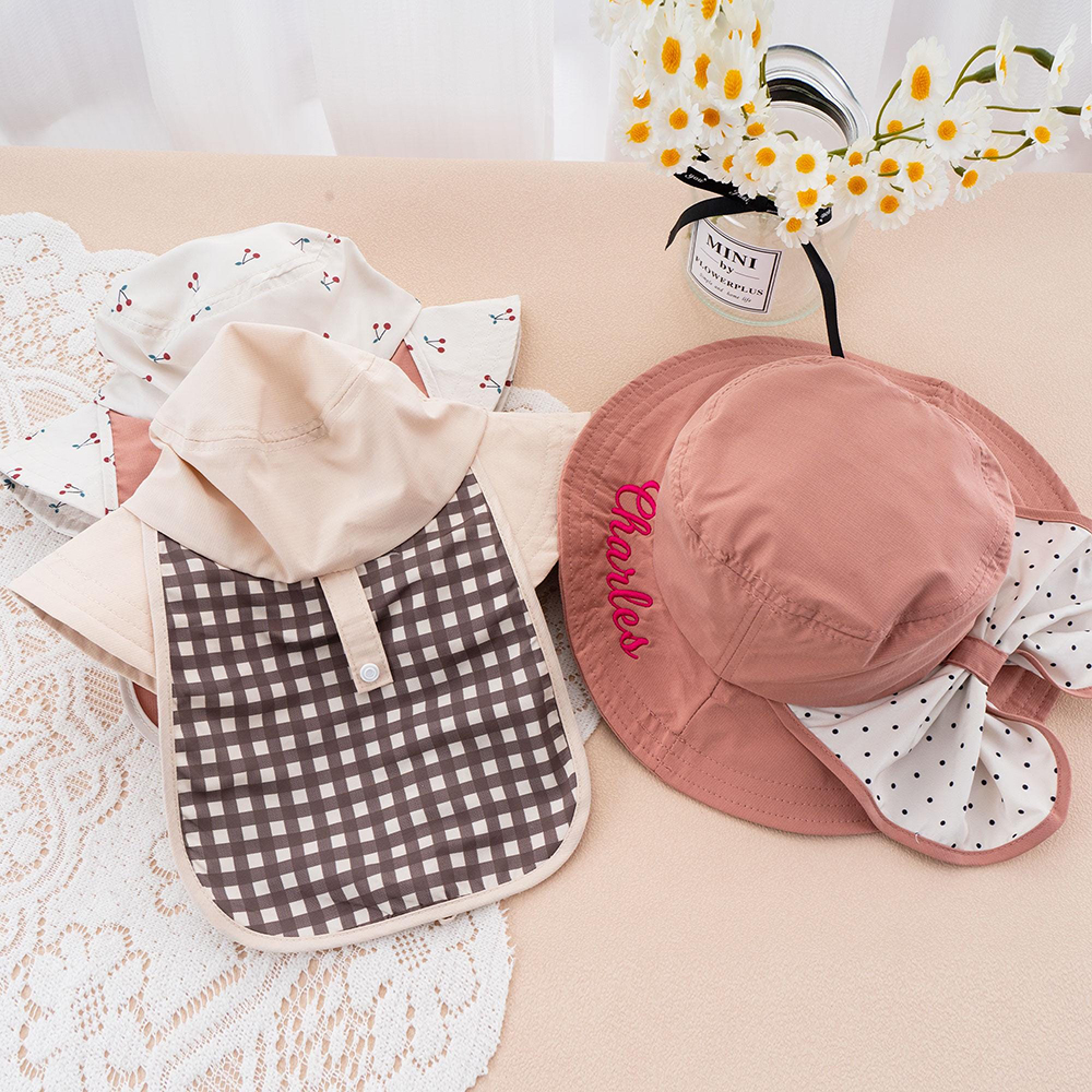 Personalized Embroidery 2-in-1 Neck Shield & Bow Sun Hat | CWBeach209