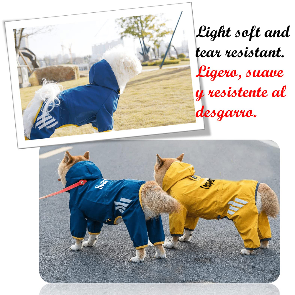 Personalized Pet Waterproop Raincoat with Hood | BKPet346