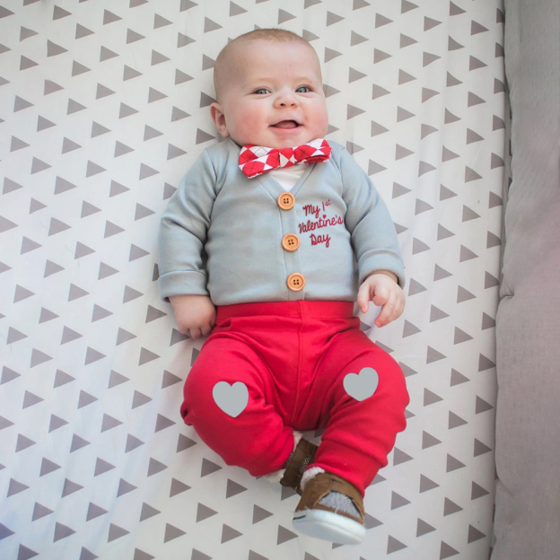 Personalized Baby 1st Valentines Day Bowtie Outfit Set | CWBaby168
