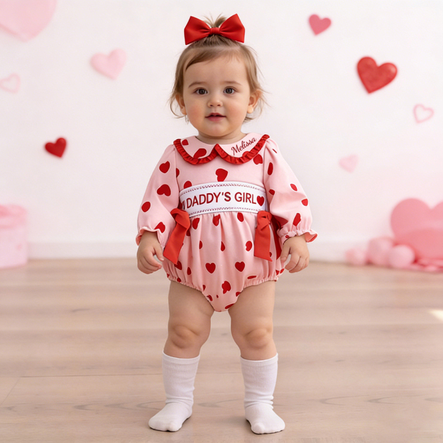 Personalized Baby Girl Valentine's Day Lovely Outfit | ValGift13