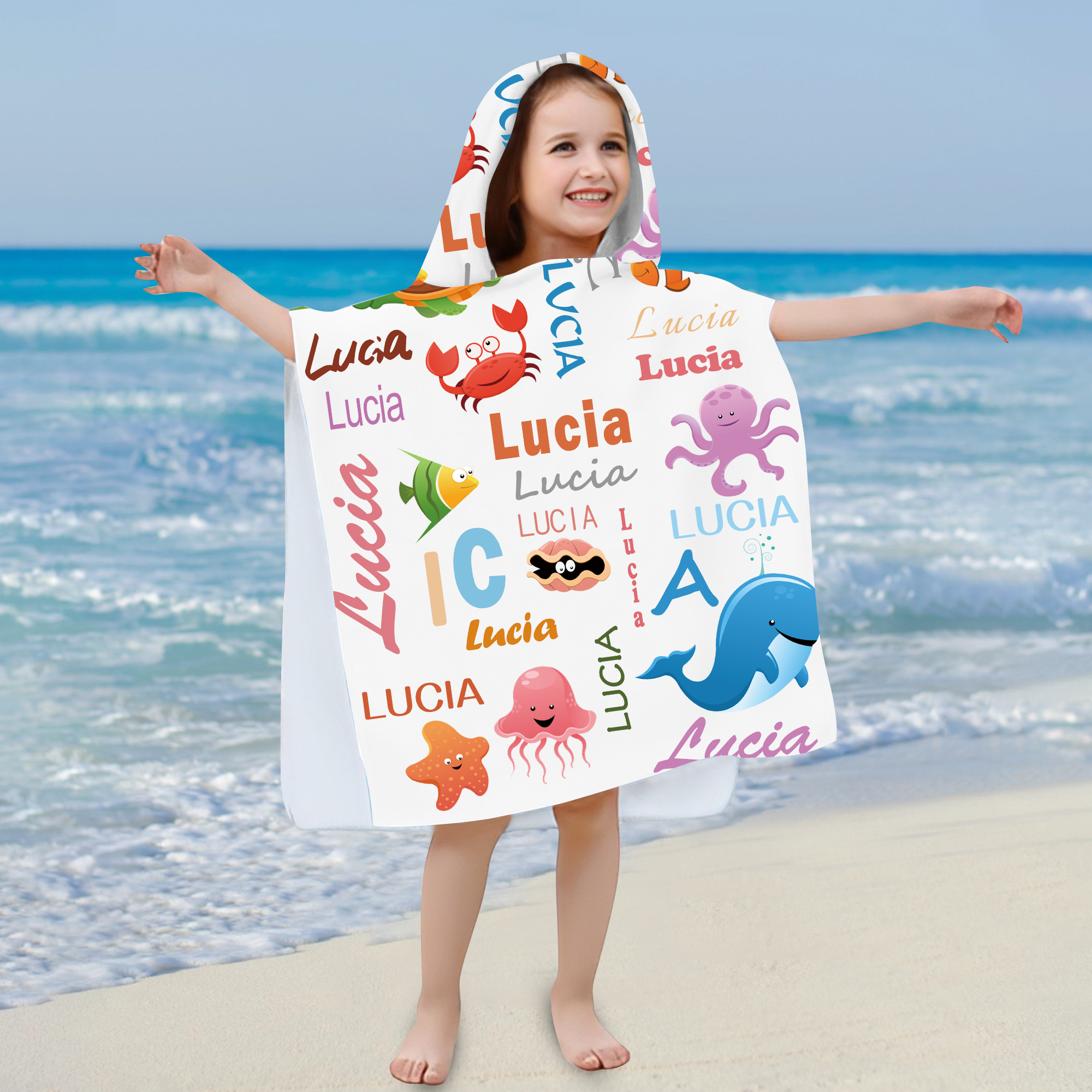 Personalized Hooded Beach Towel for Summer & Beach | CWHTowel14