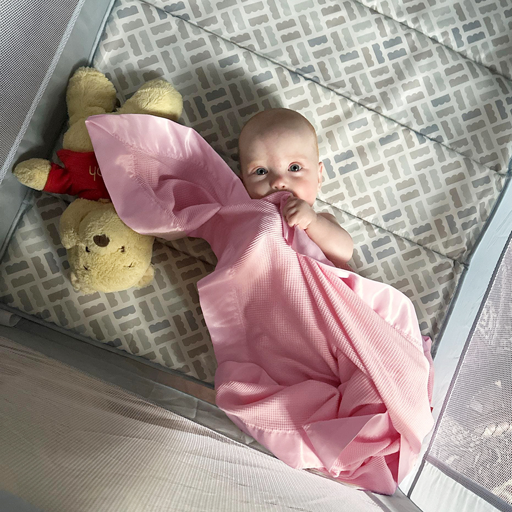 Personalized Embroidered Soft Satin Trim Waffle Baby Blanket | CWBaby397