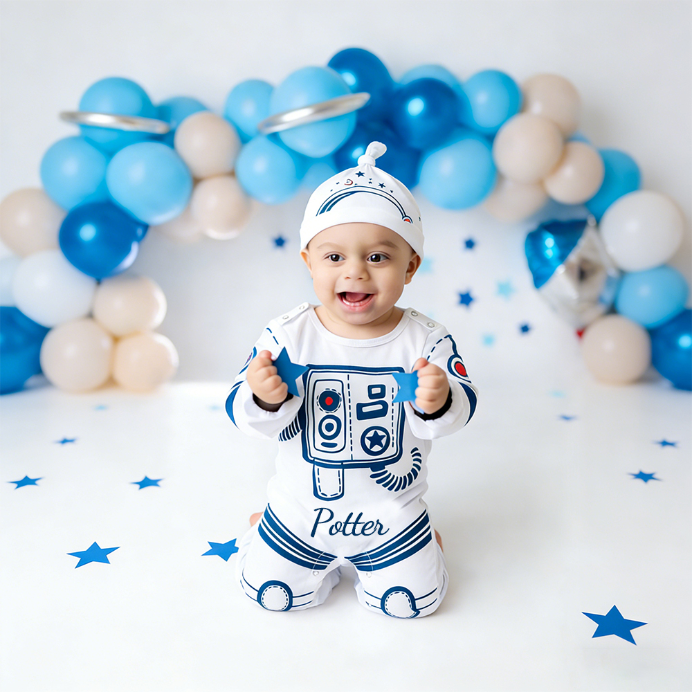 Personalized Baby Space Suit and Hat Set | CWBaby401