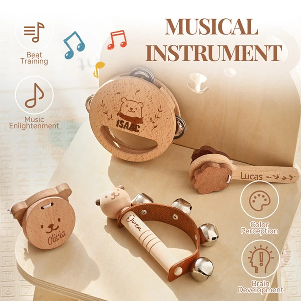 Personalized Wooden Baby Montessori Music Toy | CWToy175