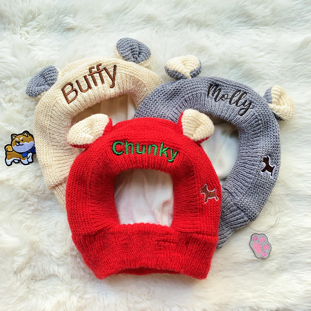 Personalized Embroidered Pet Winter Anti Noise Earmuffs Hat | BKPet206