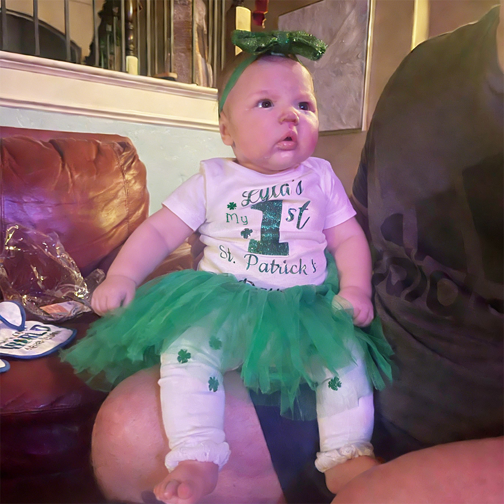 Personalized Baby Girl First St. Patrick's Day Outfit Set | CWBaby402