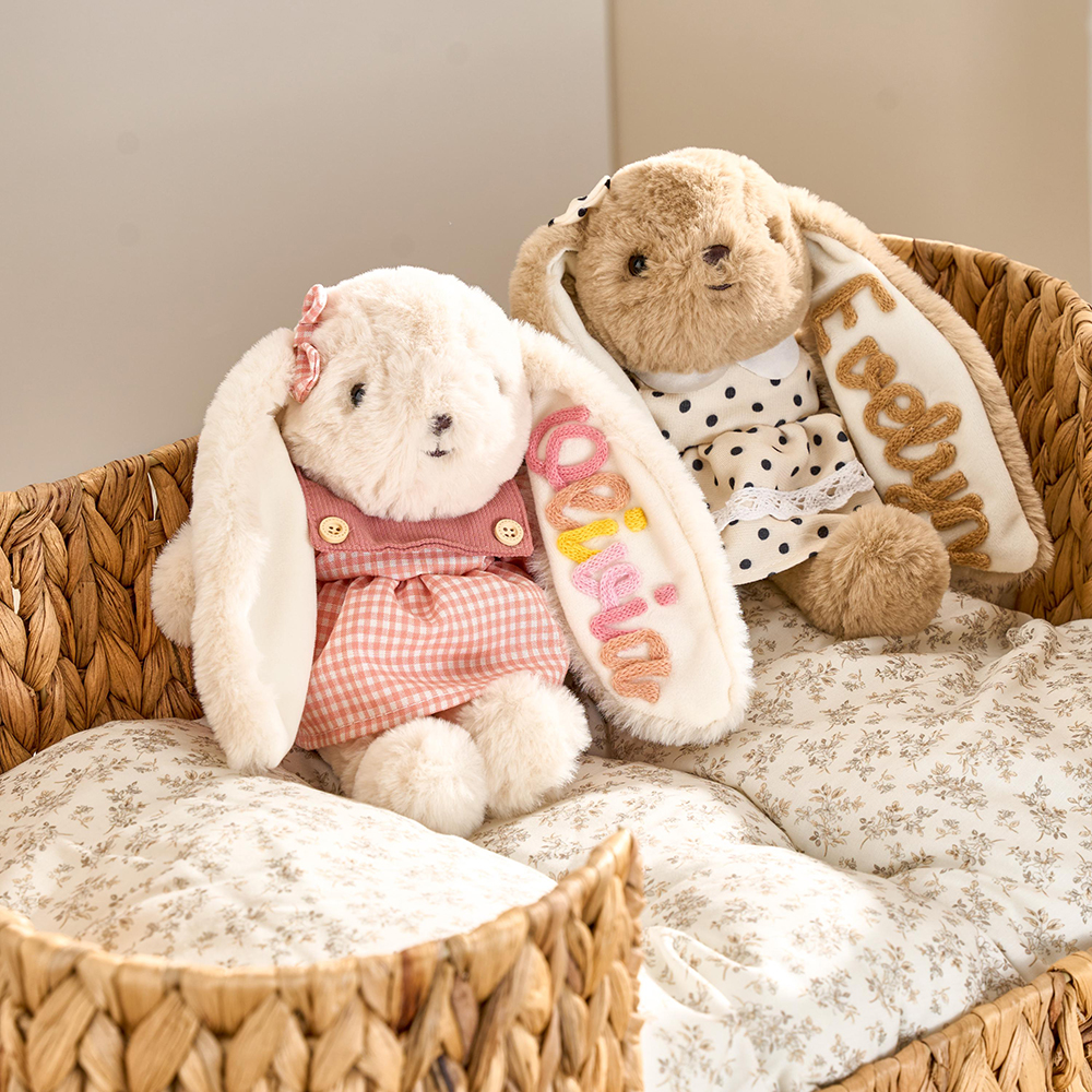 Personalized Baby Hand Embroidery Adorable Bunny Rabbit | CWToy176