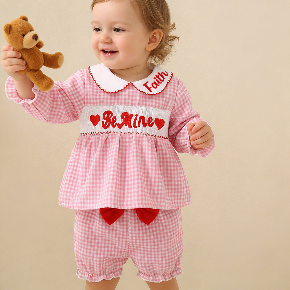 Personalized Baby Girl Valentine's Day Lovely Outfit Set | ValGift17