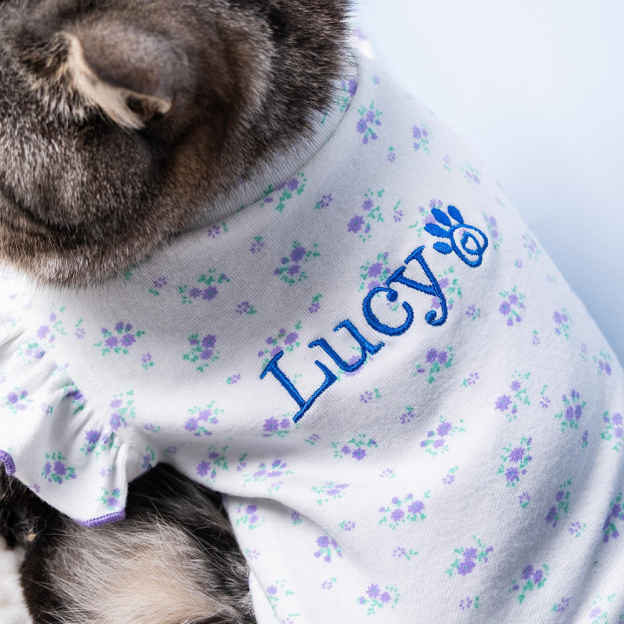 Personalized Embroidery Pet Cozy Cotton Sleepwear Pajamas | BKPet400