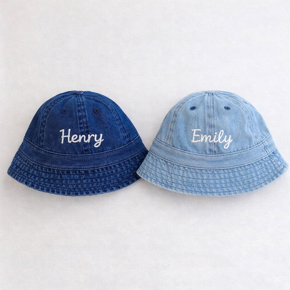 Personalized Embroidery Kid Denim Bucket Hat | CWBeach216
